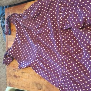 Purple and white polka dots